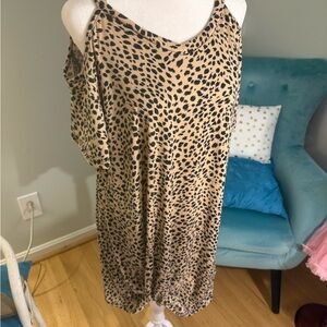 Eldridge Leopard Print Cold Shoulder Tunic NWOT